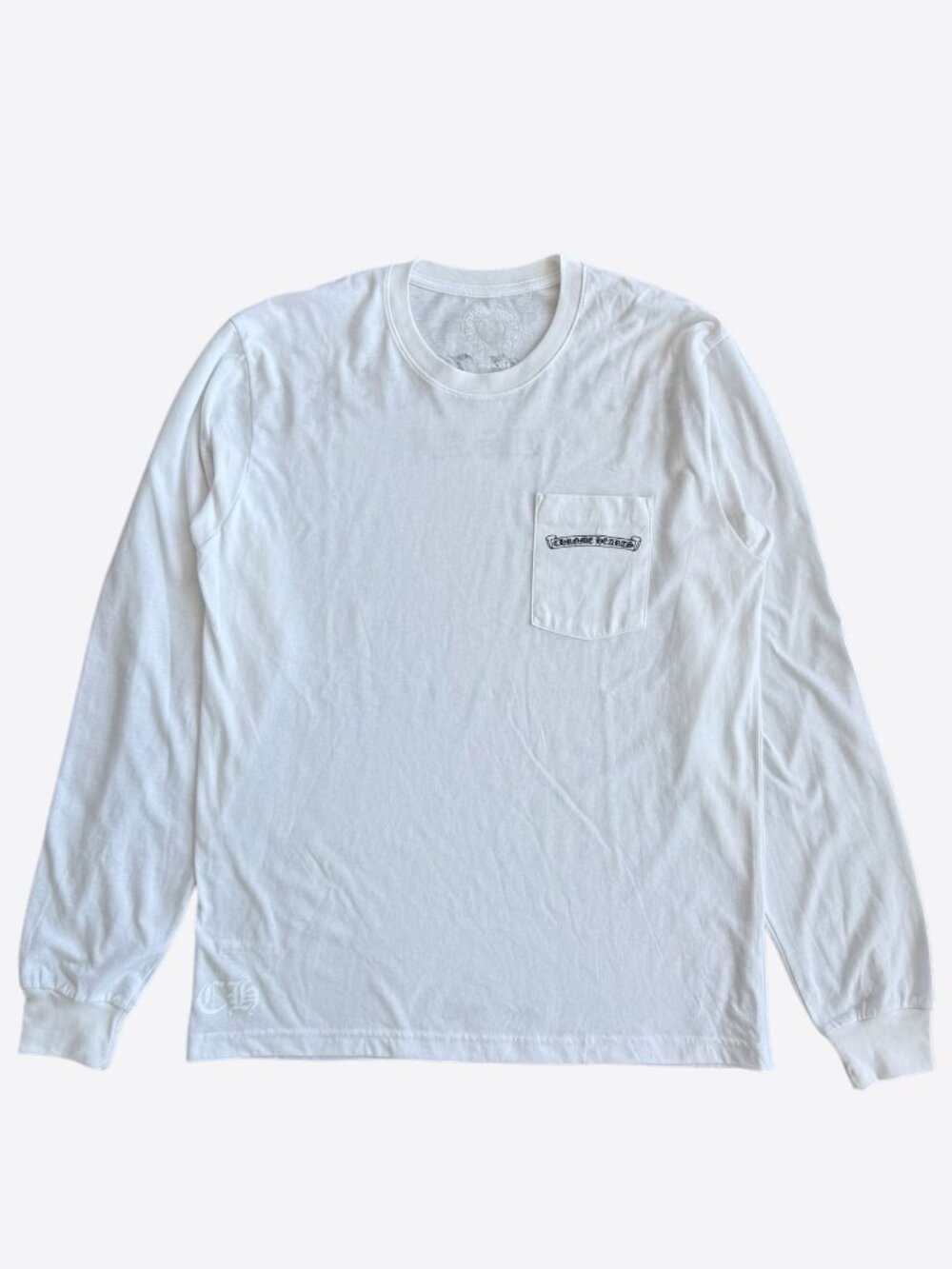 Chrome Hearts White & Black Scroll Logo Longsleeve T-Shirt